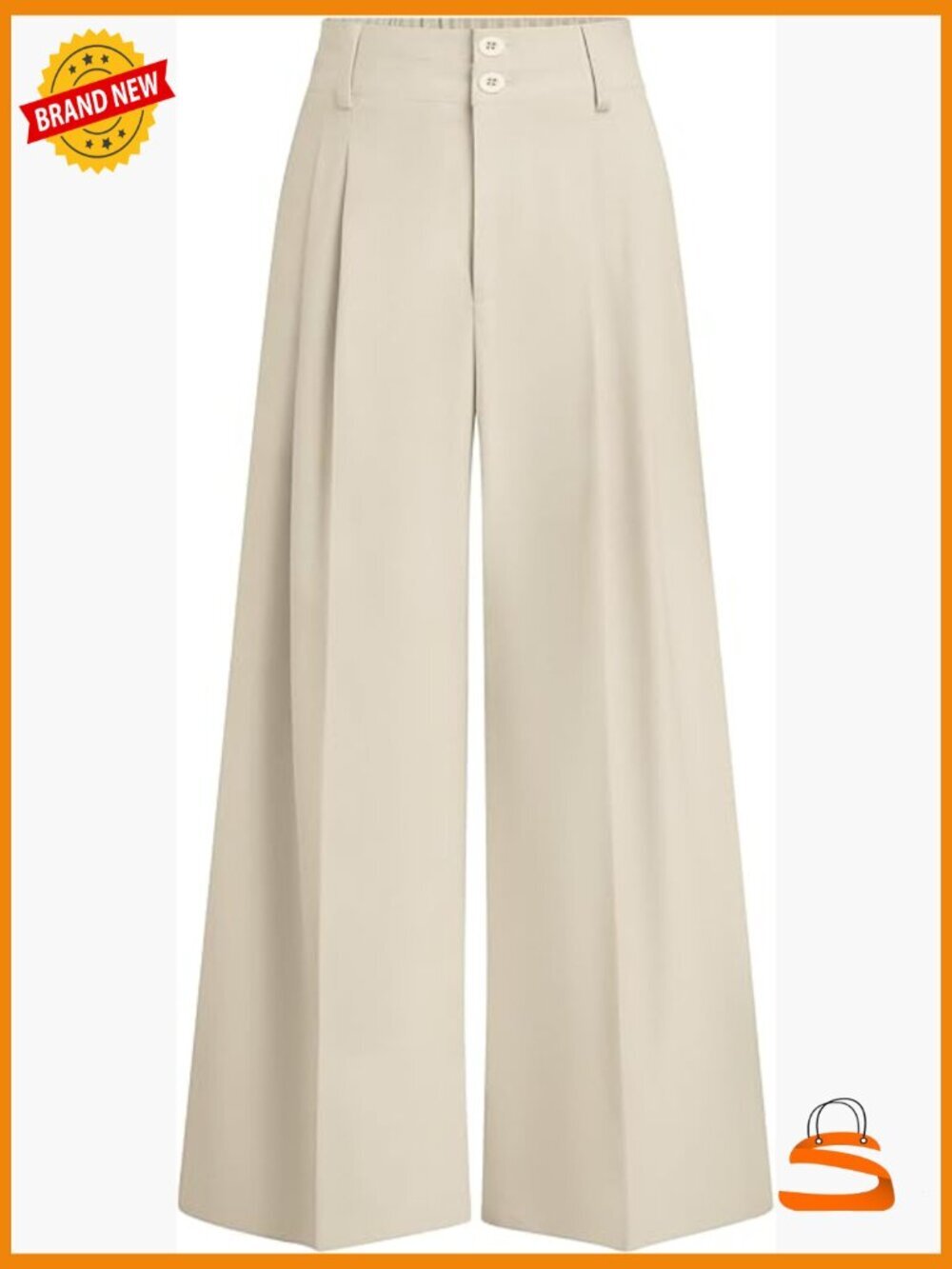 Wide Leg Palazzo Pants High Waist Pleated Work Trousers